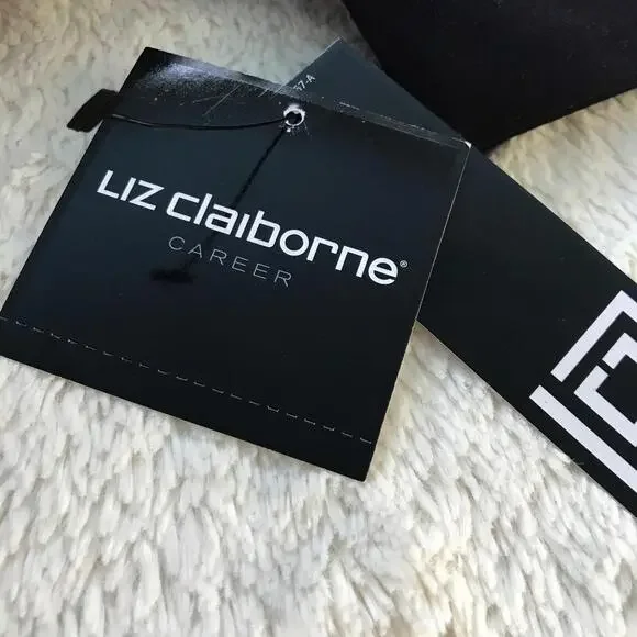 NWT Liz Claiborne Career - Black square cut top faux suede front, M - Picture 5 of 6